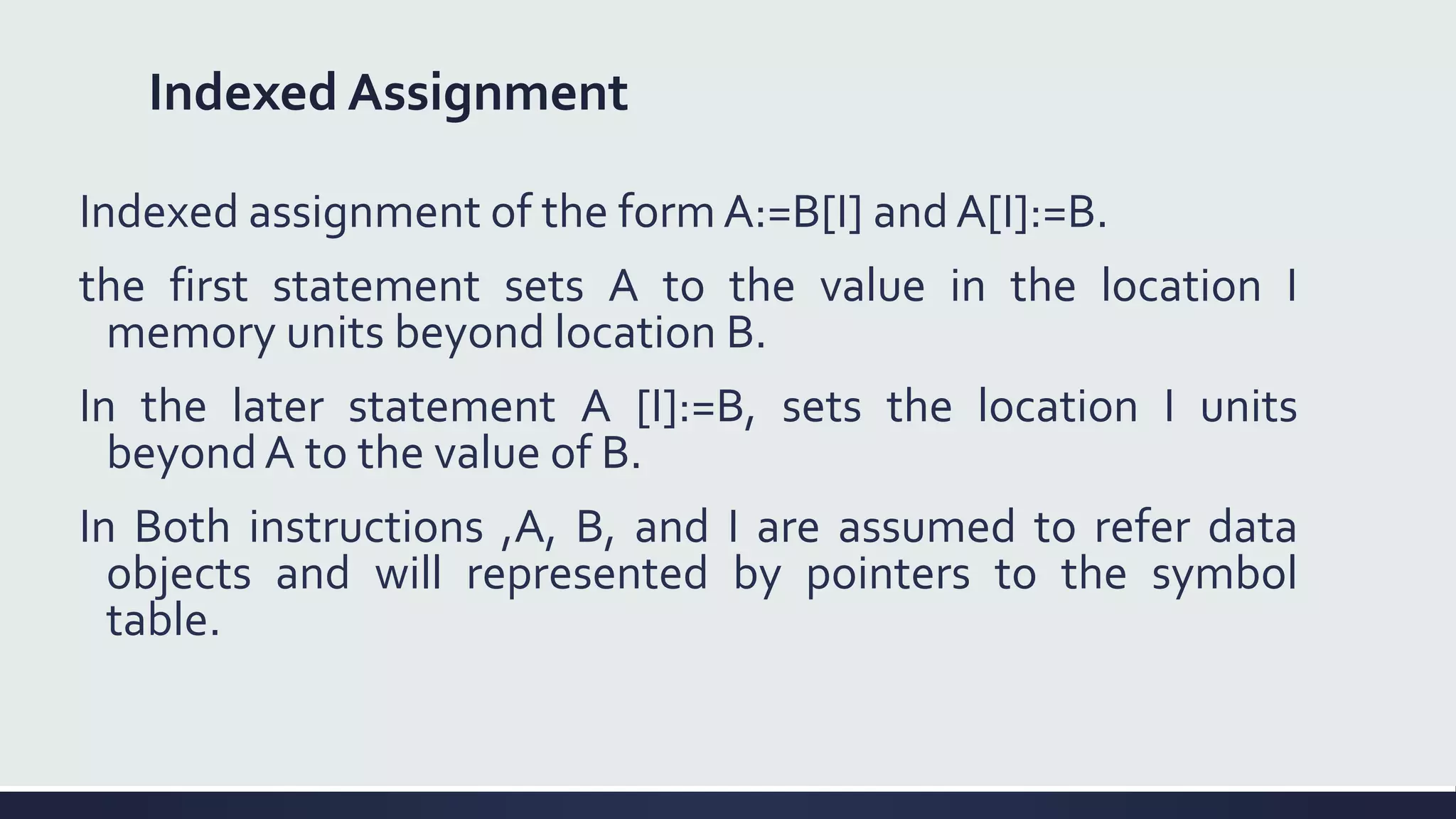 Three address code In Compiler Design | PPTX