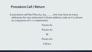 Three address code In Compiler Design | PPTX