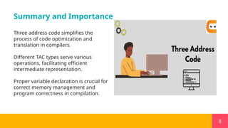 Comprehensive Overview of Three Address Code Types and Variable ...