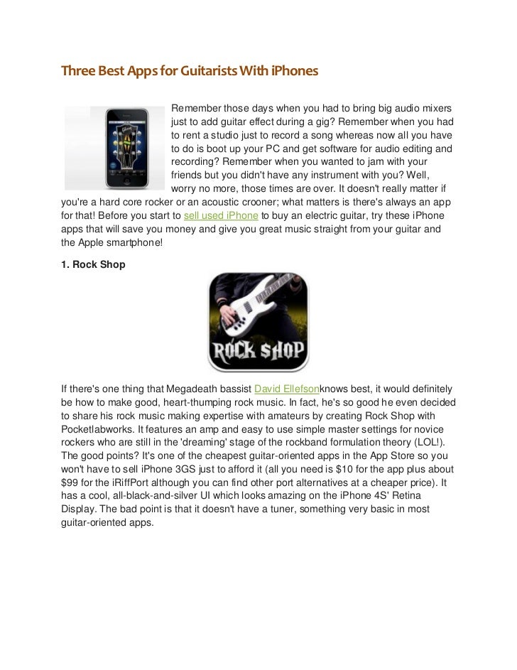 Three Best Apps For Guitarists With iPhones