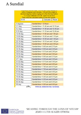 A Sundial
READING THROUGH THE LENS OF STEAM
2020-1-LT01-KA229-078054
 