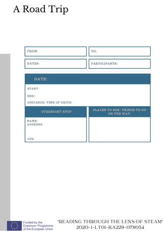 READING THROUGH THE LENS OF STEAM
2020-1-LT01-KA229-078054
A Road Trip
 
