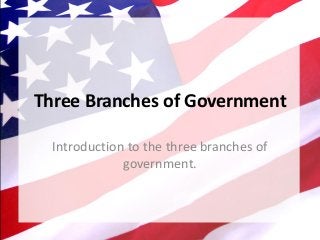 Three Branches of Government
Introduction to the three branches of
government.

 