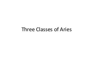 Three Classes of Aries 
 