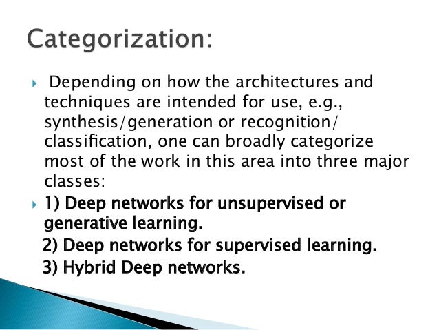deep nets for supervised learning