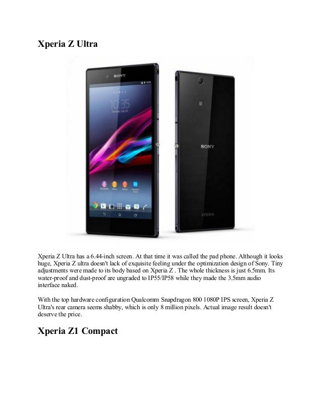 Three classics in sony xperia z series 