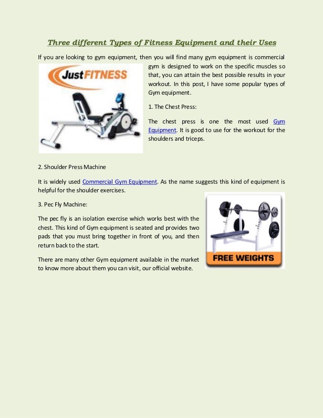 different exercise equipment