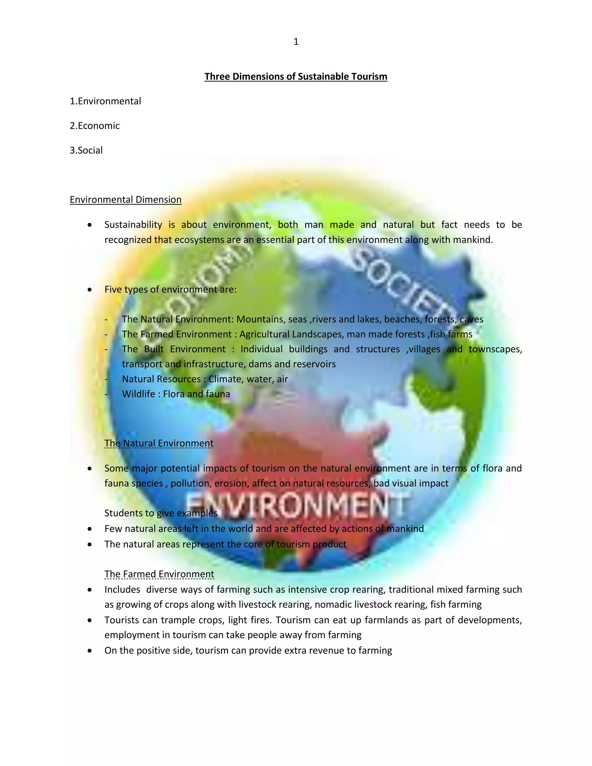 Three dimensions of sustainable tourism | DOCX