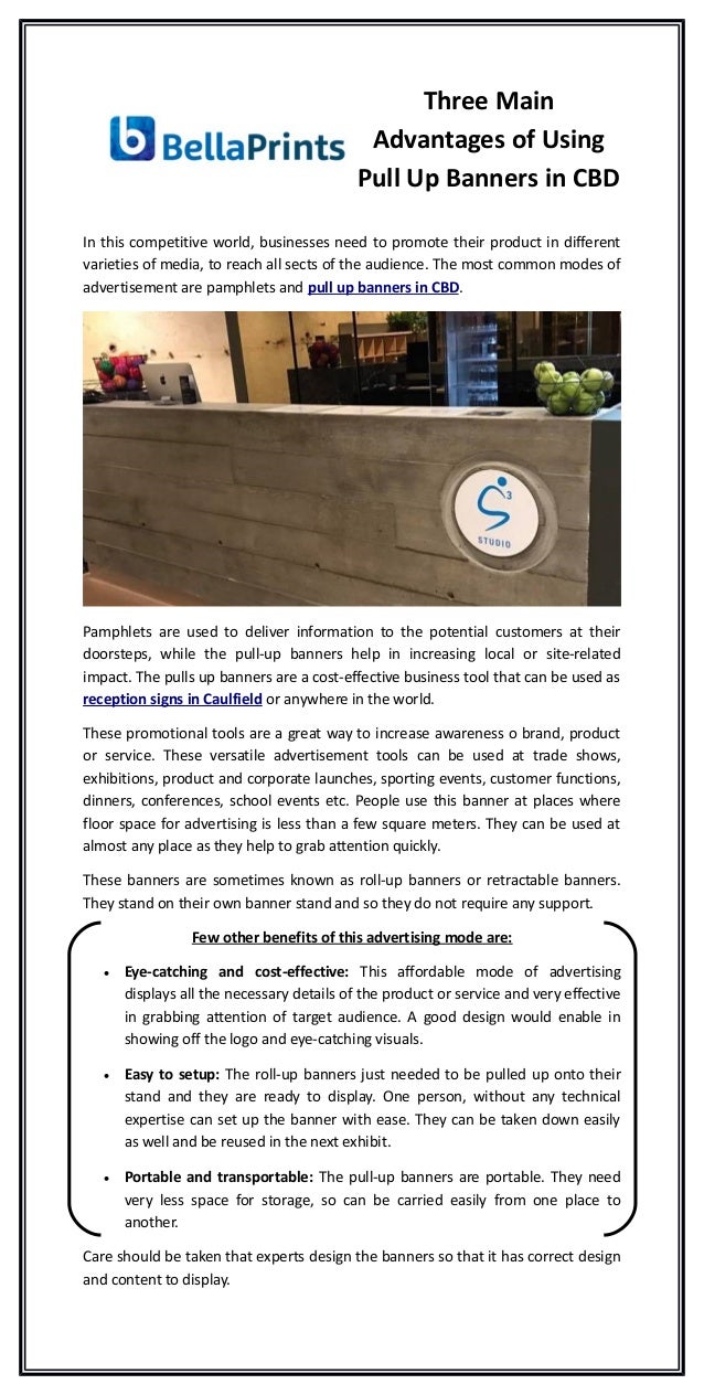 Three Main Advantages Of Using Pull Up Banners In Cbd