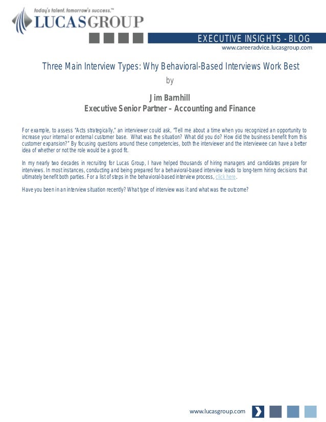 situation based interview