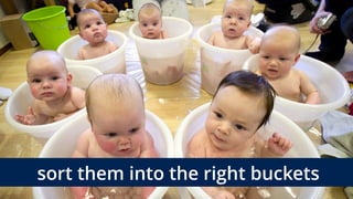 sort them into the right buckets
 