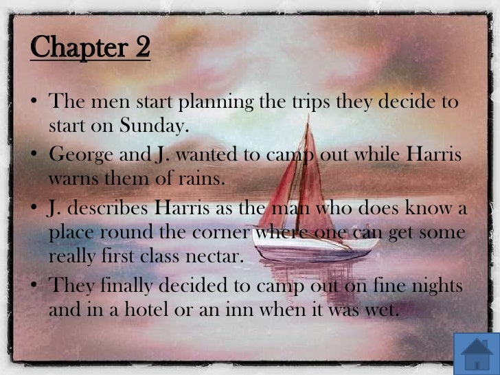 three men in a boat a summary Three men in a boat 1 • character sketches • summary • chapter 1 • chapter 2 • chapter 3 • chapter 4 • chapter 5 • chapter 6 • chapter 7. three men in a boat a summary Three men in a boat 1 • character sketches • summary • chapter 1 • chapter 2 • chapter 3 • chapter 4 • chapter 5 • chapter 6 • chapter 7.
