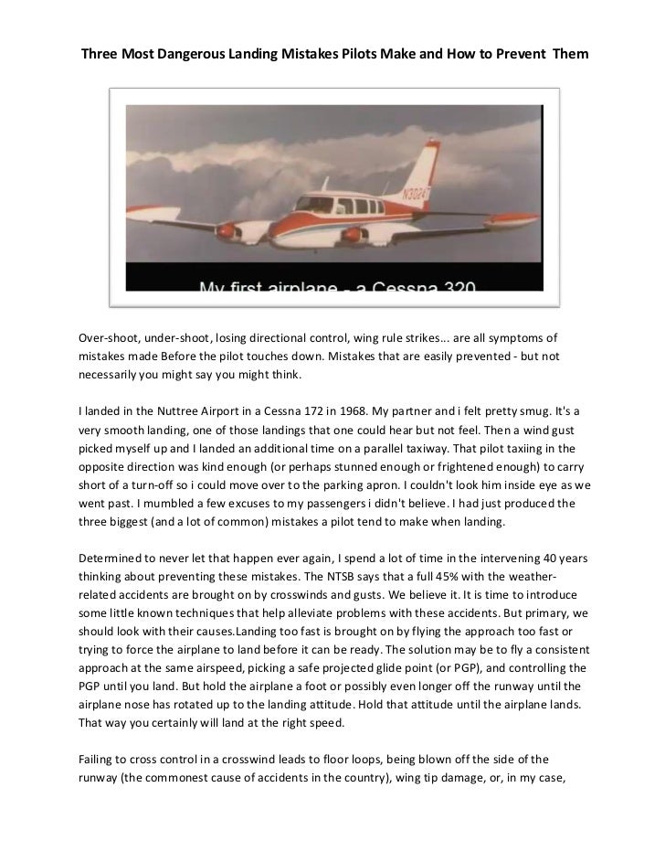 Three most dangerous landing mistakes pilots make and how to prevent them