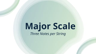 Mastering the Major Scale: Three Notes per String Technique and Triplet ...