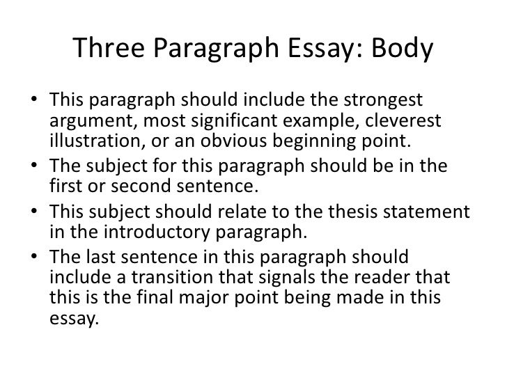 Good 3 paragraph essay
