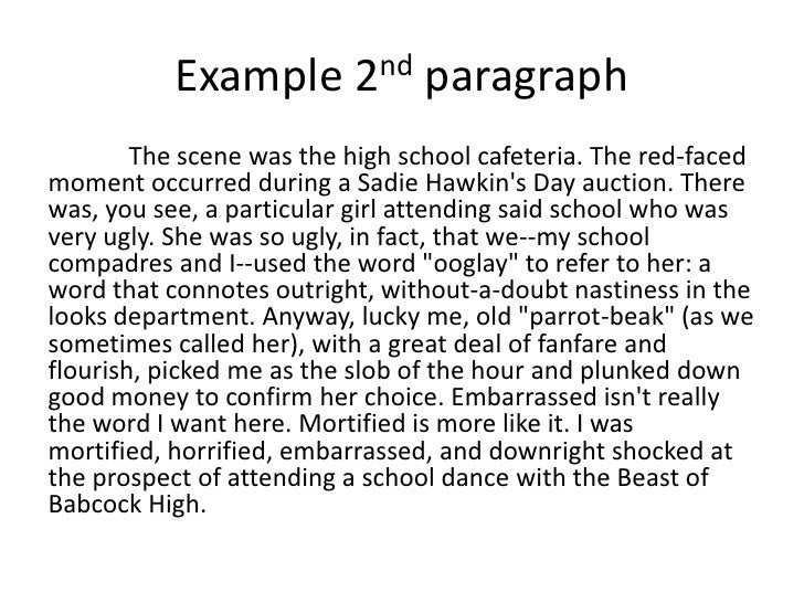 Narrative essay examples high school
