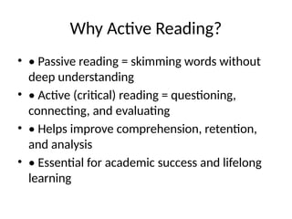 Active reading strategies to help students | PPTX