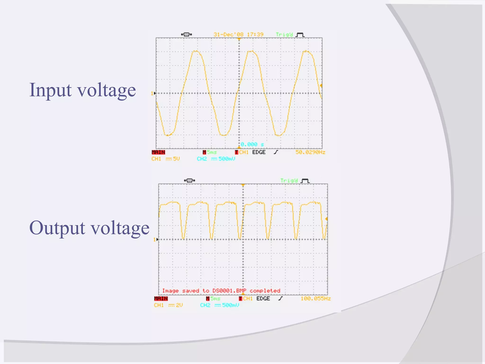 Input voltage
Output voltage
 