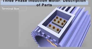 Three Phase Induction Motor: Description
of Parts
Terminal Box
 