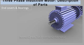 Three Phase Induction Motor: Description
of Parts
End covers & Bearings
 