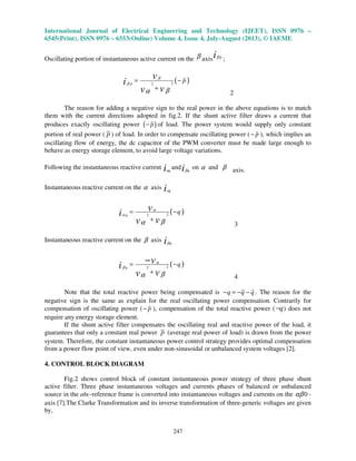 Three phase shunt active filter with constant instantaneous power ...
