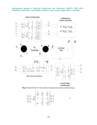 Three phase shunt active filter with constant instantaneous power ...