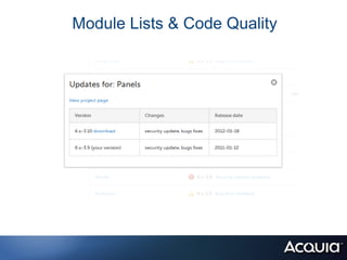 Module Lists & Code Quality
 