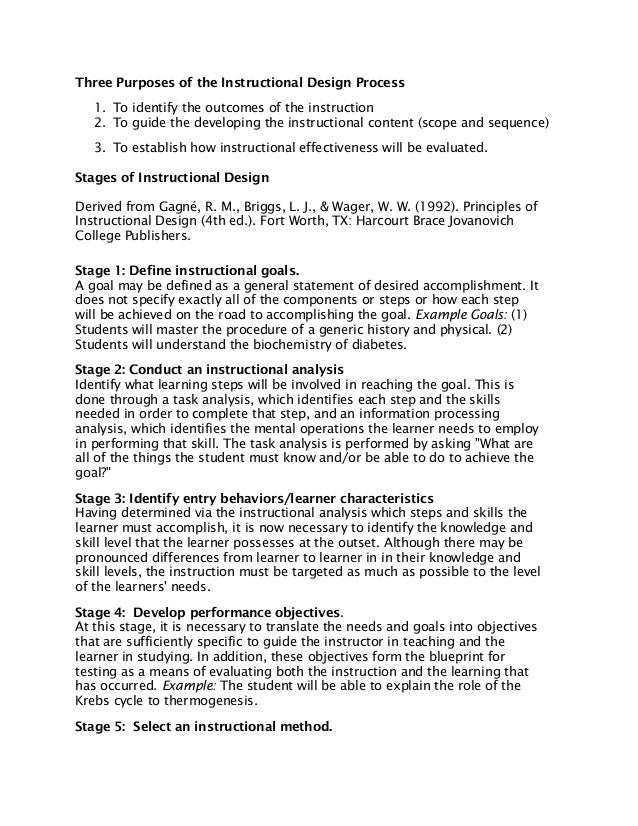Three Purposes Of The Instructional Design Process - 