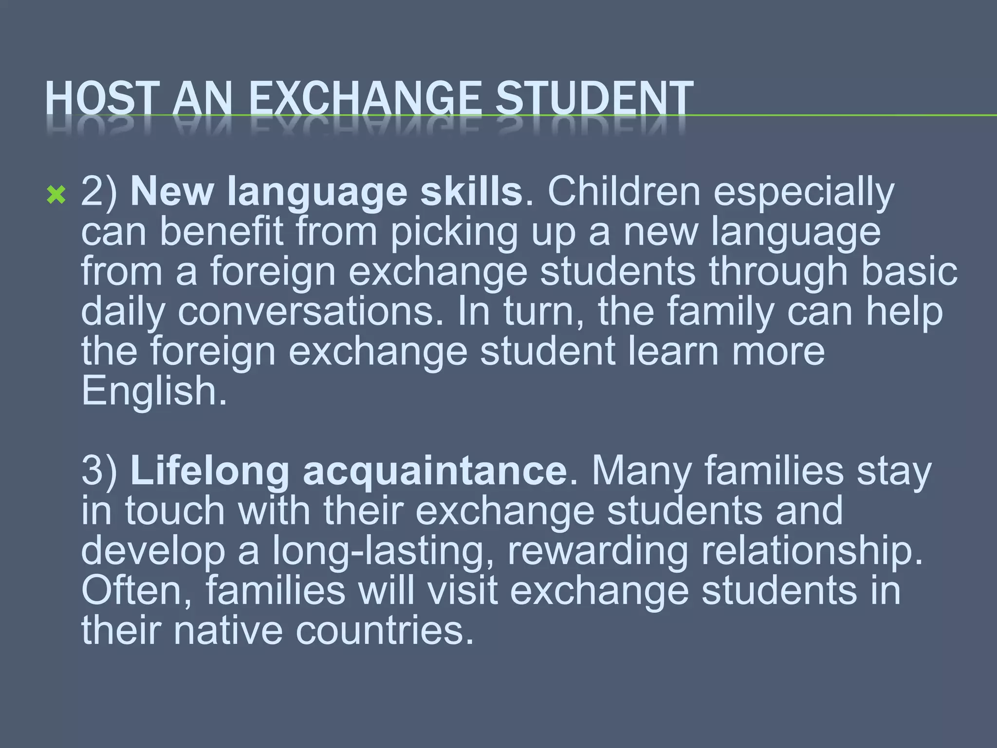 Three Reasons to Host an Exchange Student | PPT