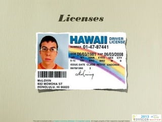 Licenses




This work is licensed under a Creative Commons Attribution 3.0 Unported License. All images property of their respective copyright holders
 