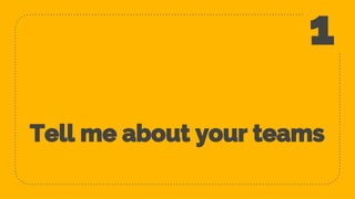 Tell me about your teams
1
 