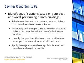 www.StrategicFacilityGuide.com
800.362.3708
Savings Opportunity #2
 Identify specific actions based on your best
and wors...