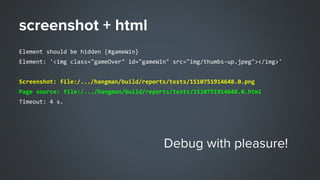 Element should be hidden {#gameWin}
Element: '<img class="gameOver" id="gameWin" src="img/thumbs-up.jpeg"></img>'
Screenshot: file:/.../hangman/build/reports/tests/1510751914648.0.png
Page source: file:/.../hangman/build/reports/tests/1510751914648.0.html
Timeout: 4 s.
 