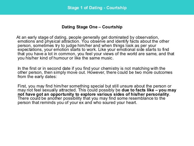 What is the first stage of dating