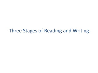 Three Stages of Reading and Writing 