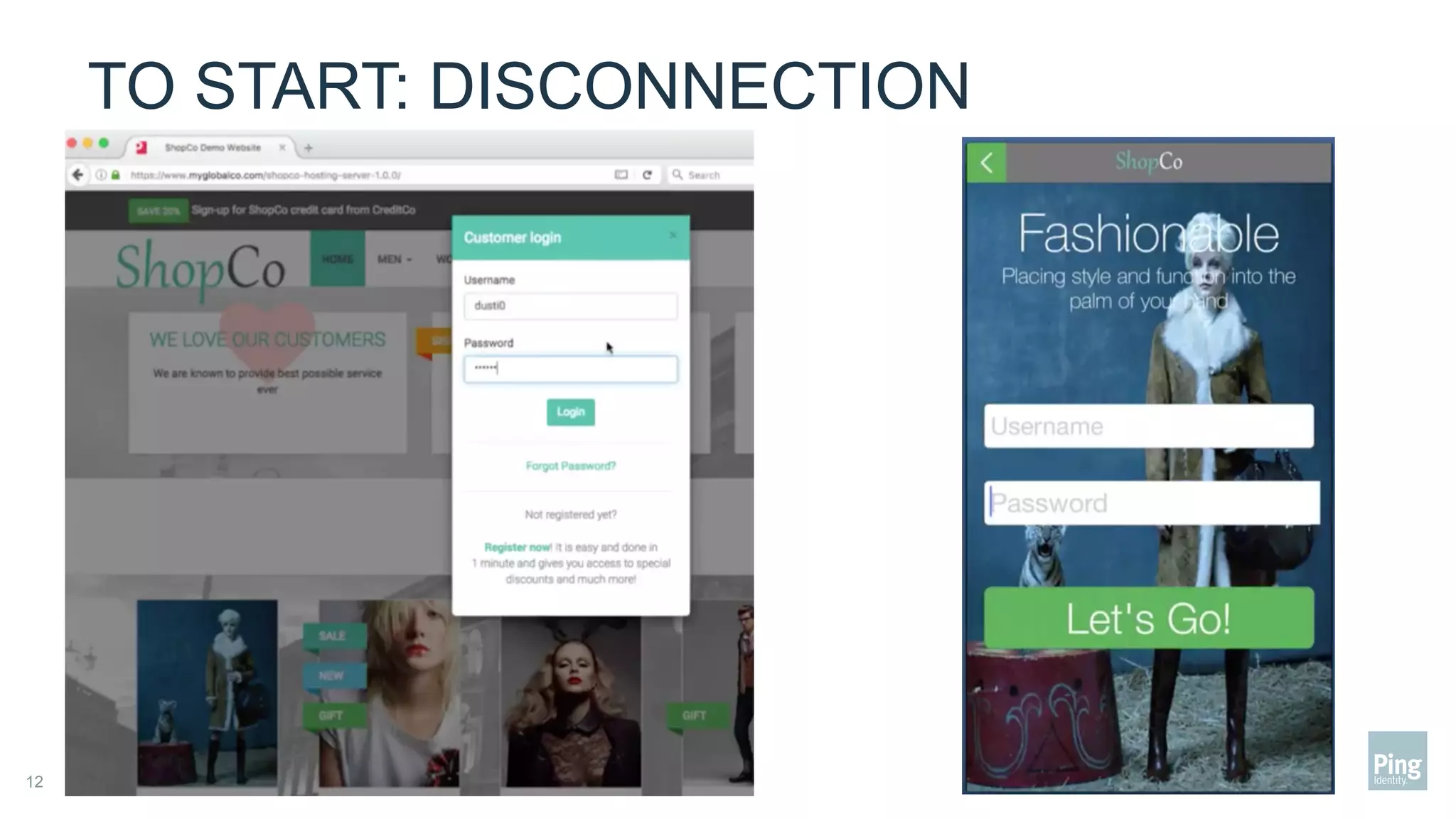 TO START: DISCONNECTION
Confidential | Do not distribute — Copyright ©2017 Ping Identity Corporation. All rights reserved.12
 