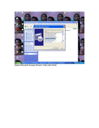 Select Microsoft Access Driver(*.mdb) click finish

 