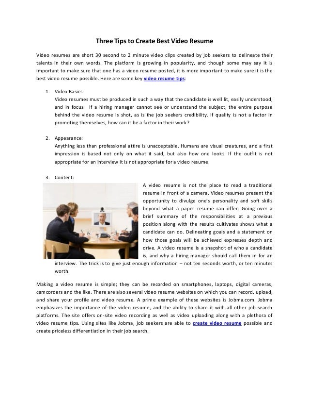 three tips to create best video resume best video resumes