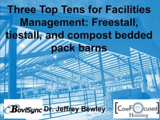 Dr. Jeffrey Bewley
Three Top Tens for Facilities
Management: Freestall,
tiestall, and compost bedded
pack barns
 