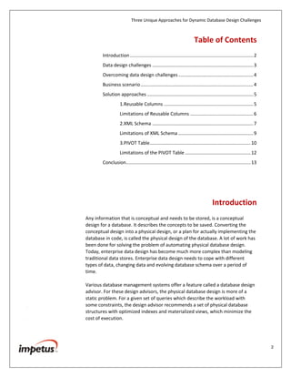 Three Unique Approaches for Dynamic Database Design Challenges- Impetus ...