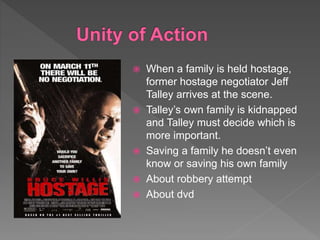  When a family is held hostage,
former hostage negotiator Jeff
Talley arrives at the scene.
Talley’s own family is kidnapped
and Talley must decide which is
more important.
Saving a family he doesn’t even
know or saving his own family
About robbery attempt
About dvd