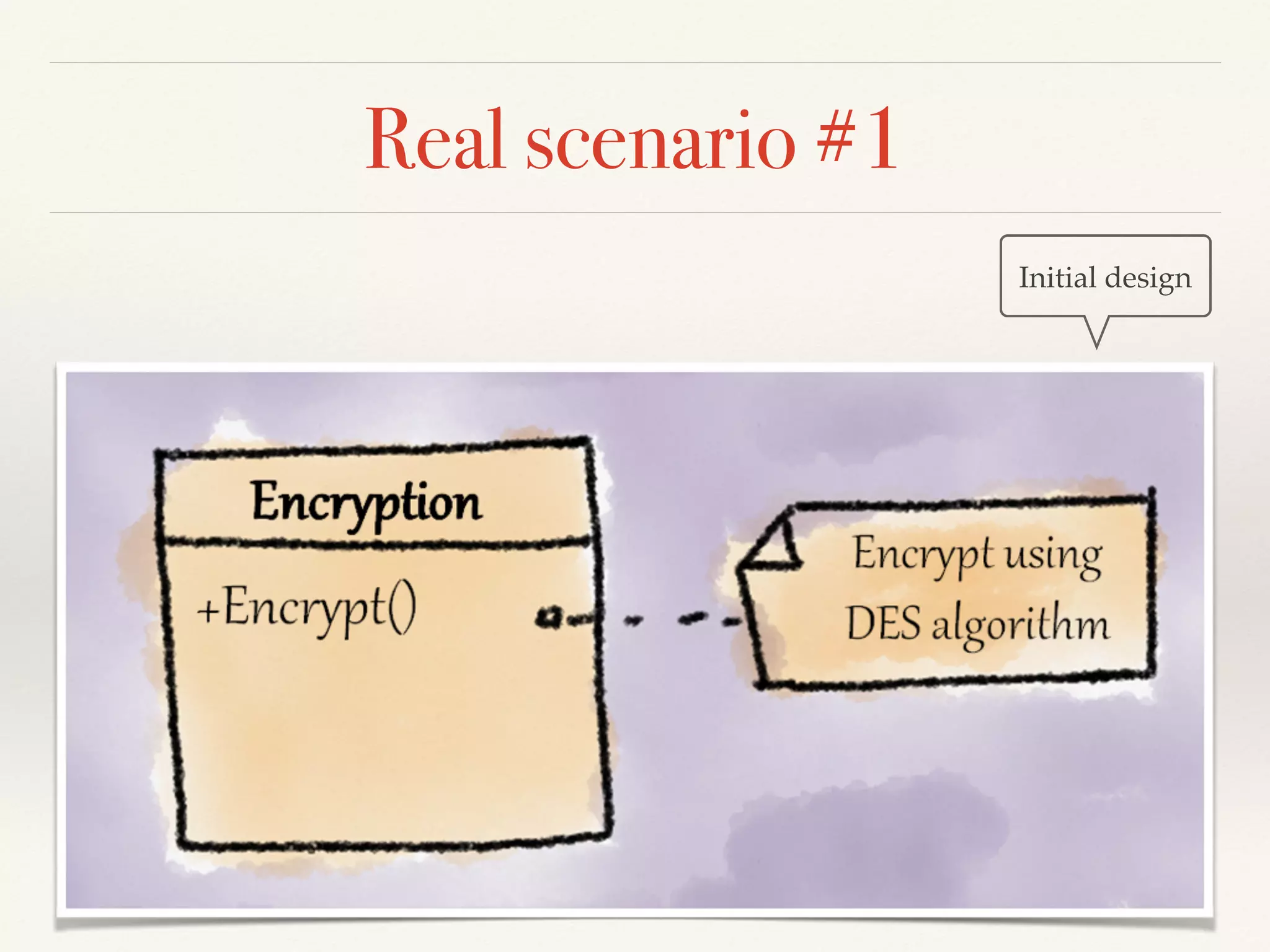 Real scenario #1
Initial design
 