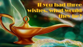If you had three wishes, what would they be? 
xn--80aqafcrtq.cc  