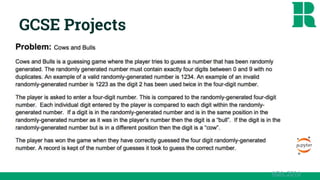 GCSE Projects
AQA, 2016
 