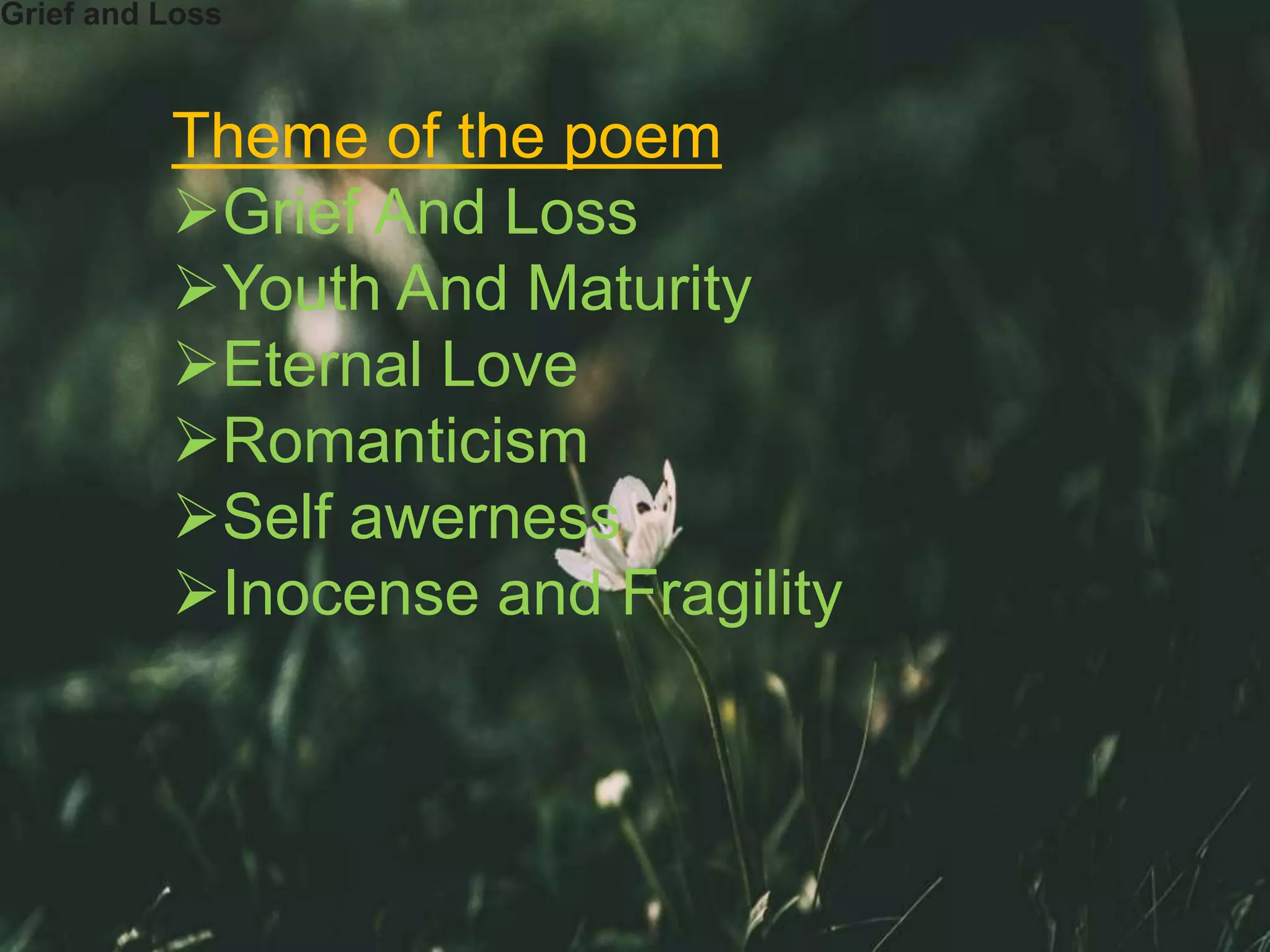  three years she grew in sun and shower by william wordsworth ppt