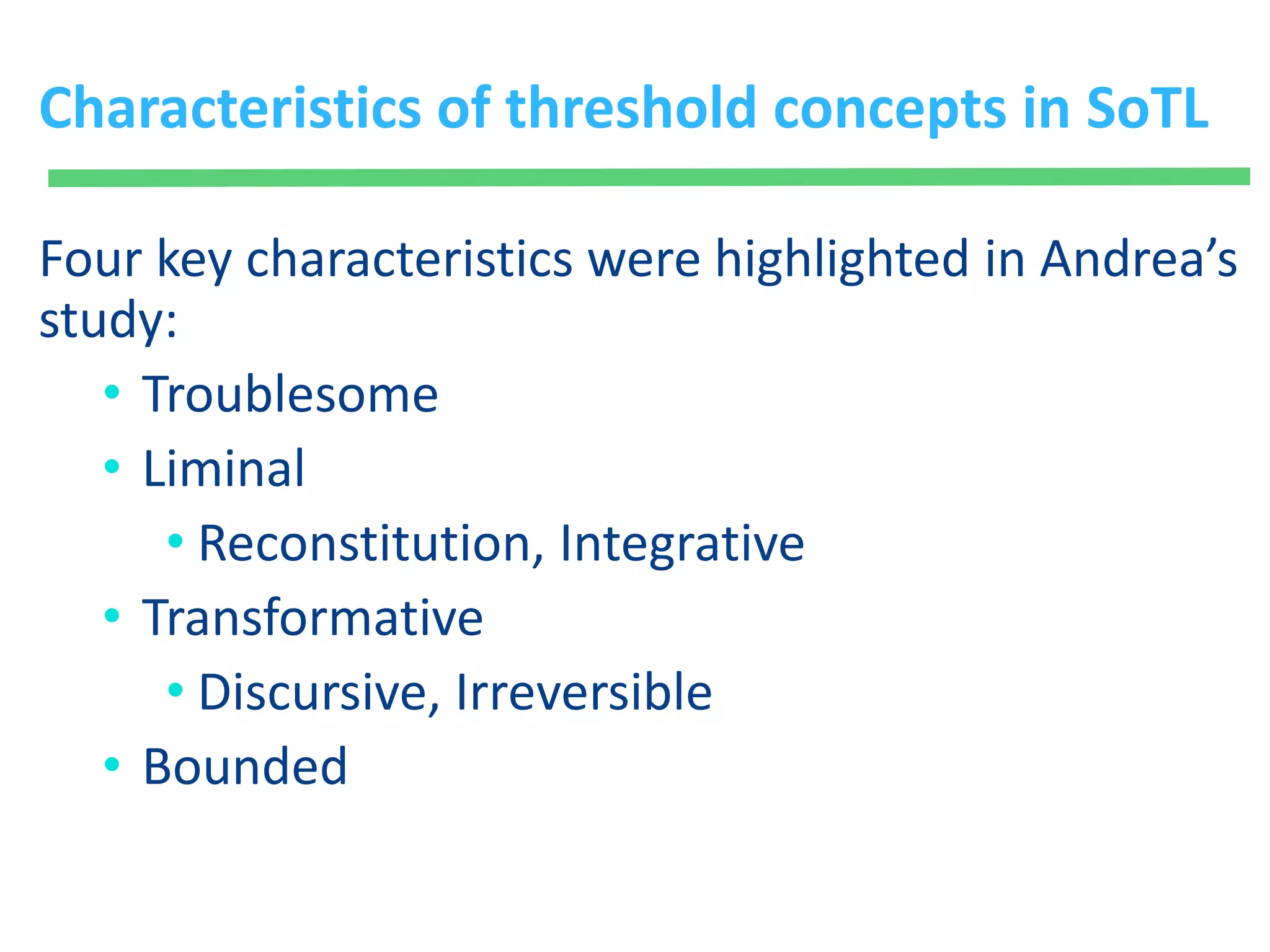 Threshold concepts in higher ed (STLHE2015) | PPT