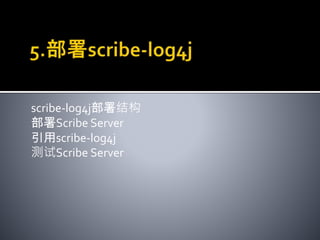 scribe-log4j部署结构
部署Scribe Server
引用scribe-log4j
测试Scribe Server
 