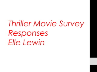 Thriller Movie Survey
Responses
Elle Lewin
 