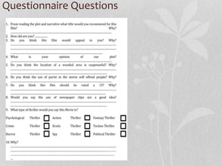 Questionnaire Questions 
 