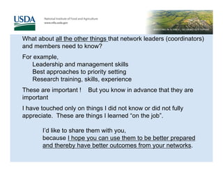 Networking: What have we learned that you can use